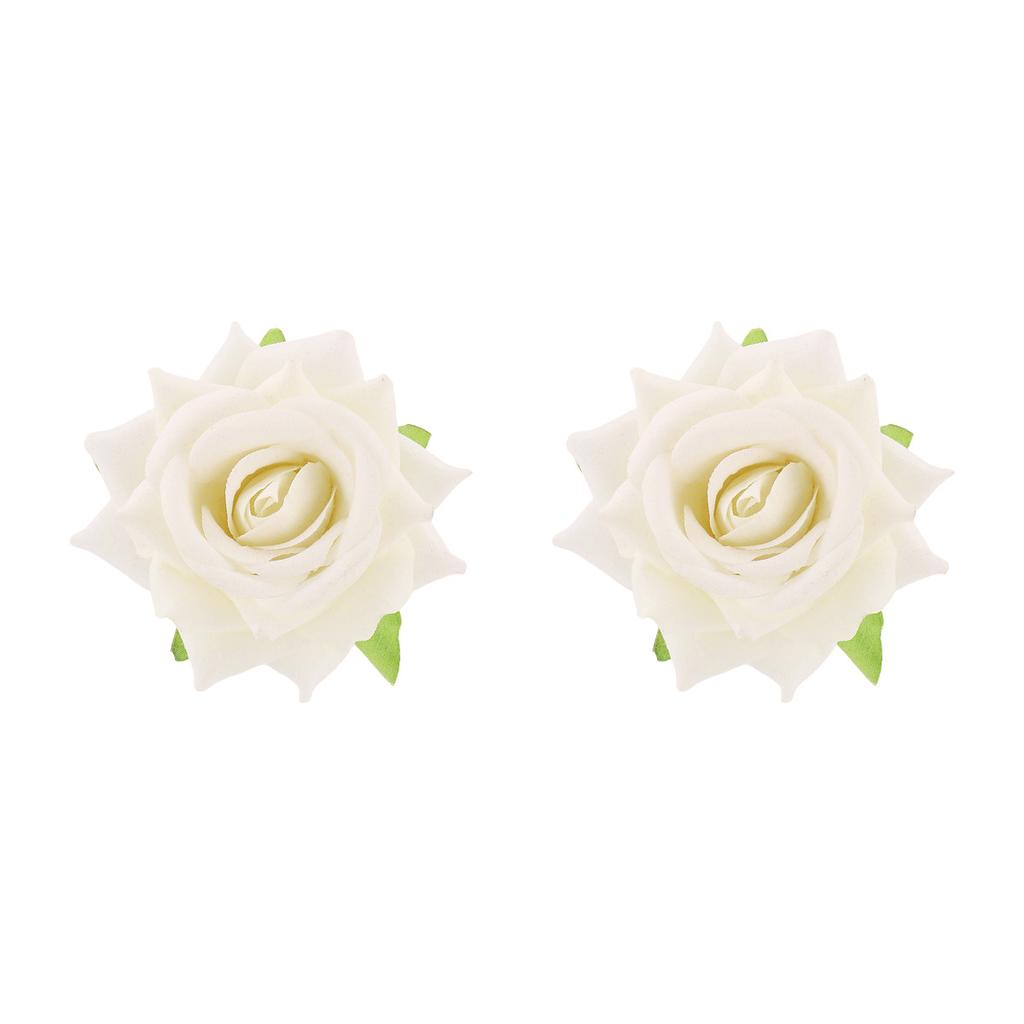 E13845 French Romantic Fabric Rose Earrings, Summer Elegant Sweet Floral Stud Earrings for Women