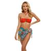 Stylish European & American Three-Piece Printed Bikini Swimsuit for Women