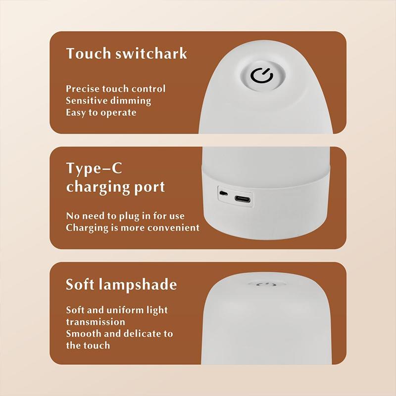 Portable Baby Night Light, Changing Lights for Nursery, Rechargeable for Kids, touch lamp & Remote Eye Caring Dimmable