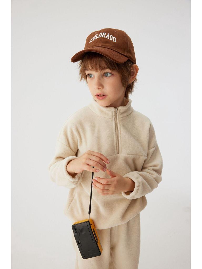 Kids' Fleece Half-Zip Sweatshirt Set for Boys and Girls Ages 1-7 - Autumn and Winter 2-Piece Outfit