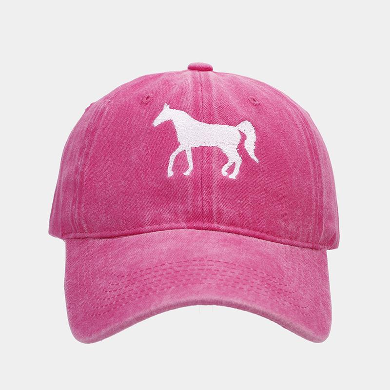 New Horse Embroidered Baseball Cap Women's Tide Casual Versatile Cap Men's Outdoor Sports Sun Hat