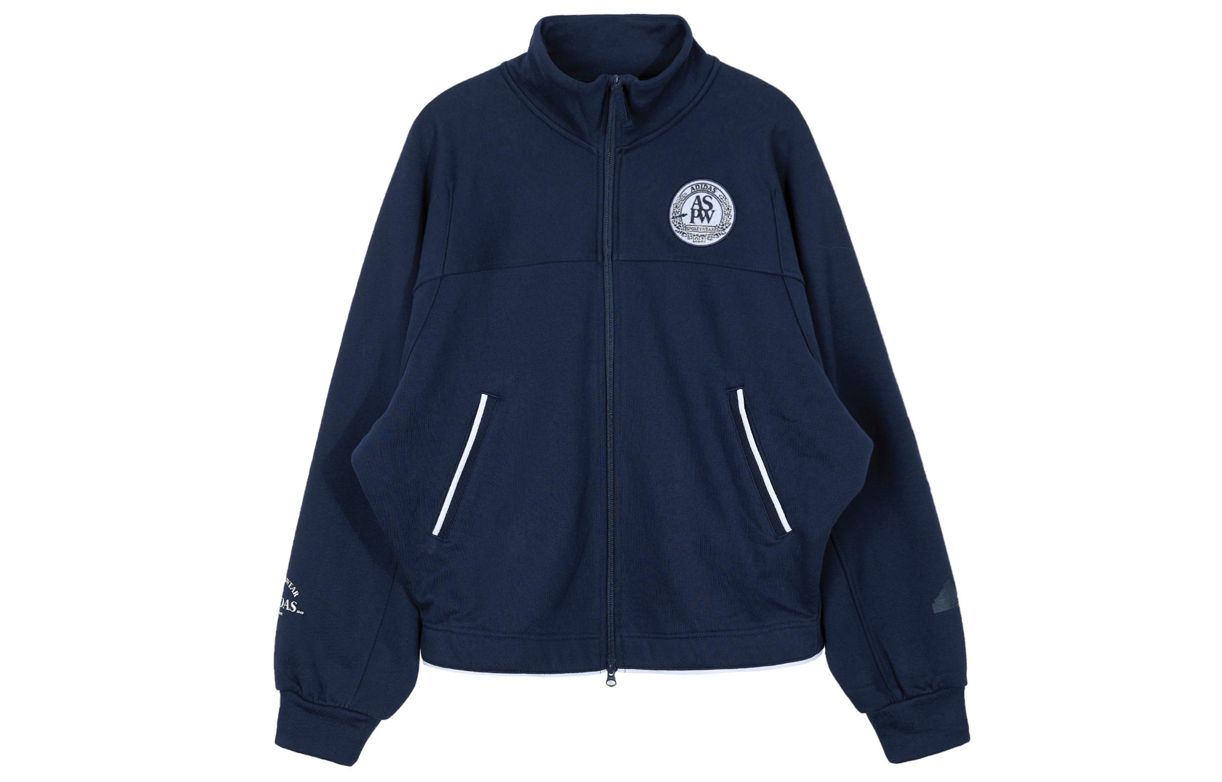 adidas Women ss Letter Embroidered Running Training Jacket Blue JD3466 XS