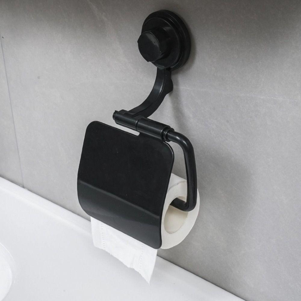 Black & White Bathroom Roll Paper Holder Suction Cup Toilet Paper Holder Humid Environment