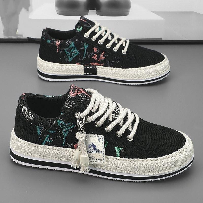 

Breathable trend corduroy flat shoes men s casual lightweight thin spring old Beijing cloth shoes canvas shoes men s shoes 44