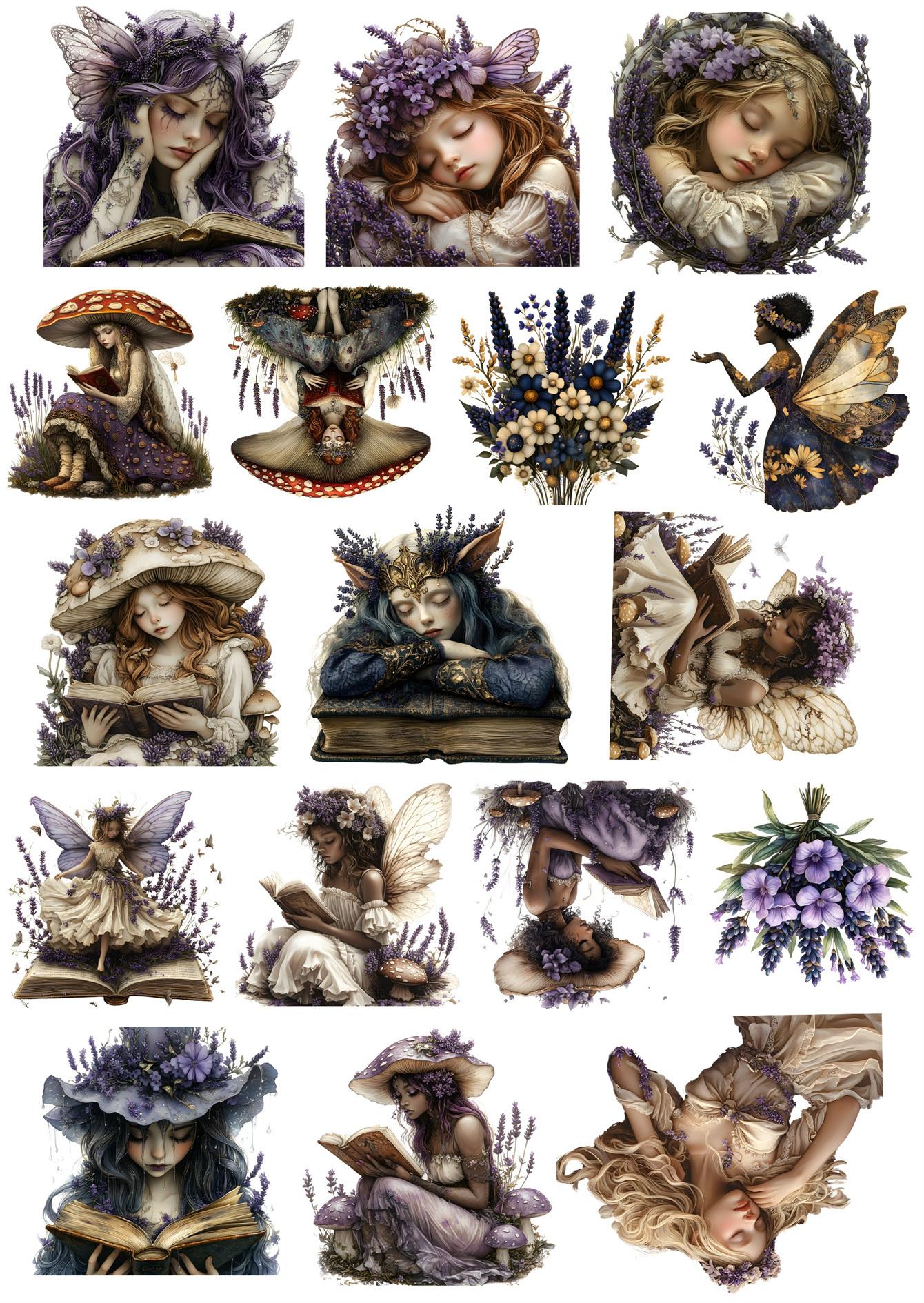 

17pcs Self-made Fairy Garden Fairy Book Reading Scrapbooking Stickers /Decorative/DIY Craft Photo Albums journaling stationery білий
