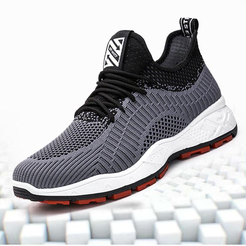 

Spring and Autumn Men s Sports Leisure Simple Running Trend Shoes Mesh Cloth Shoes 44 серый