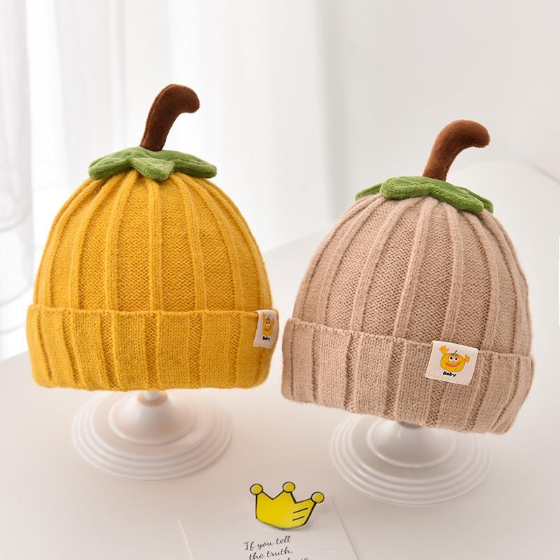 Winter Baby Knitted Hat Cute Pumpkin Toddler Beanies 6-36 Months Boy Girl Thick Woolen Warm Crochet Bonnet Children Pullover Cap