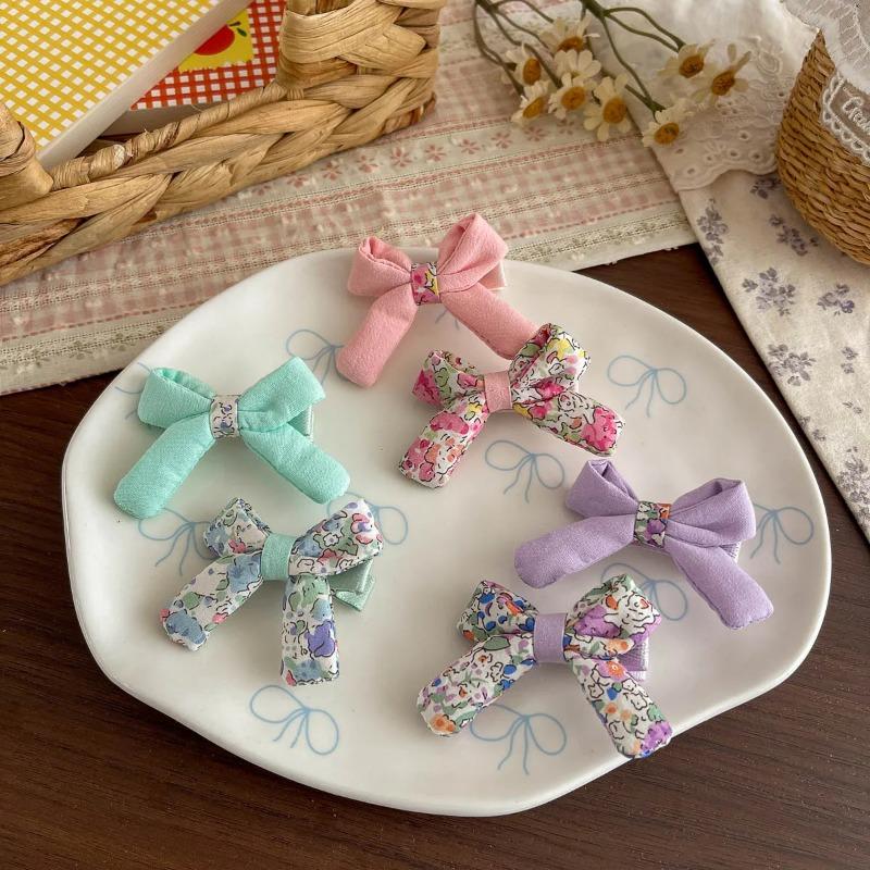 Spring New Floral Streamer Knot Hairpin Hair Band Small Fresh and Versatile Girl Side Bangs Broken Hairpin Ponytail Ring