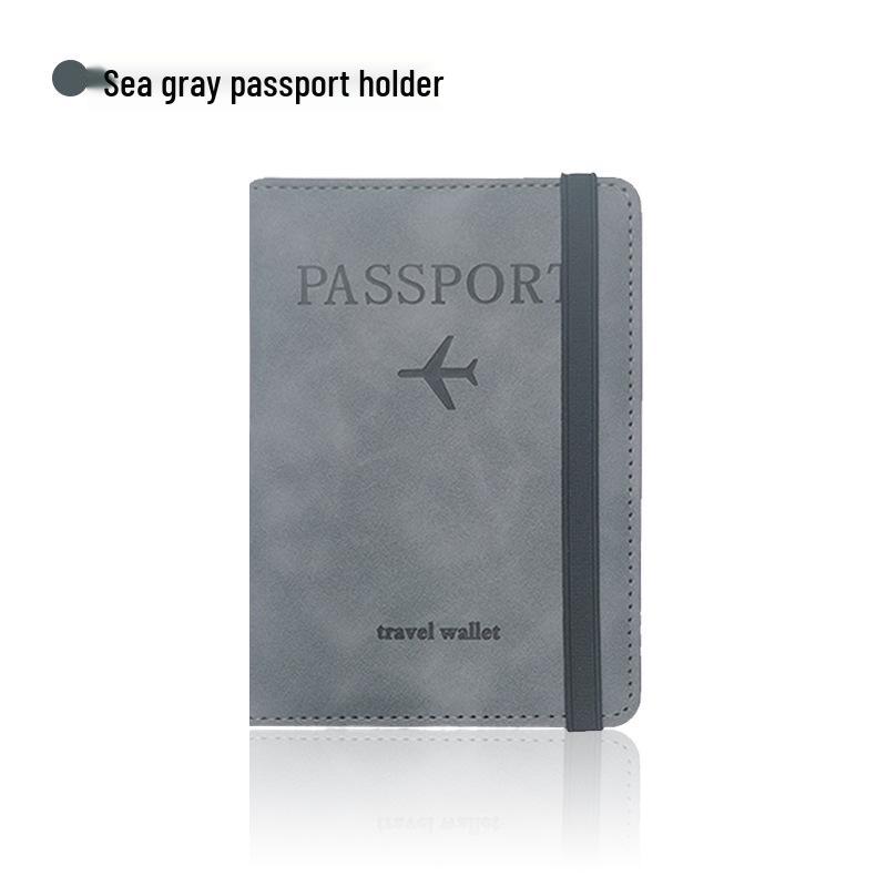 PU Leather Multi-Card Passport Holder with Embossed Design