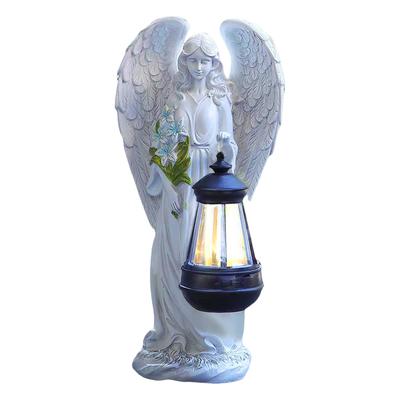 Solární Andělská Socha Světlo Vodotěsné Socha Křídel Víly Dekorativní Andělská Figurka Lampa Lucerna pro Venkovní Nádvoří Umění Patio