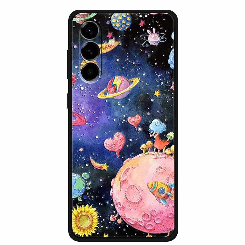 

3D Flower Emboss Funda For Samsung Galaxy S26 Case Soft Black Silicone Phone Case For Galaxy S26 Cover Shell Coque MilitaryGrade Samsung Galaxy S26