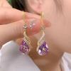 Elegant Red Crystal Phoenix Earrings - Internet Celebrity Style