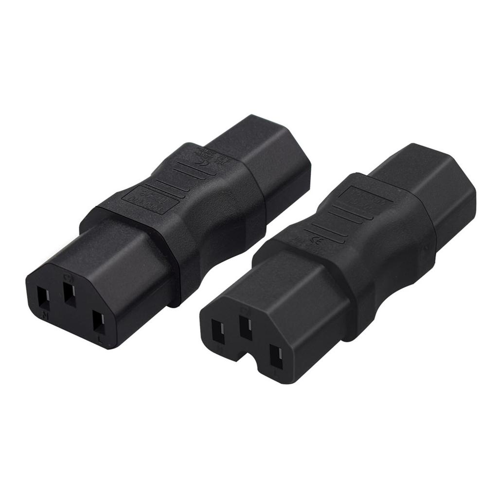 IEC 320 3Pin Female to 3Pin Female IEC 320 C13 to C15 Power Plug Adapter C13 to C15 3Pin Female Power Adapter Converter
