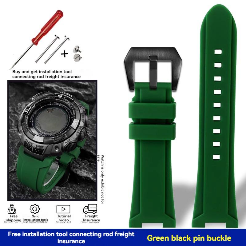 For Casio PRG-240 PRG-130Y/T PRW-1500 PRG-130 Resin Silicone Rubber Watch Strap Accessories Outdoor Sports Waterproof Wristband