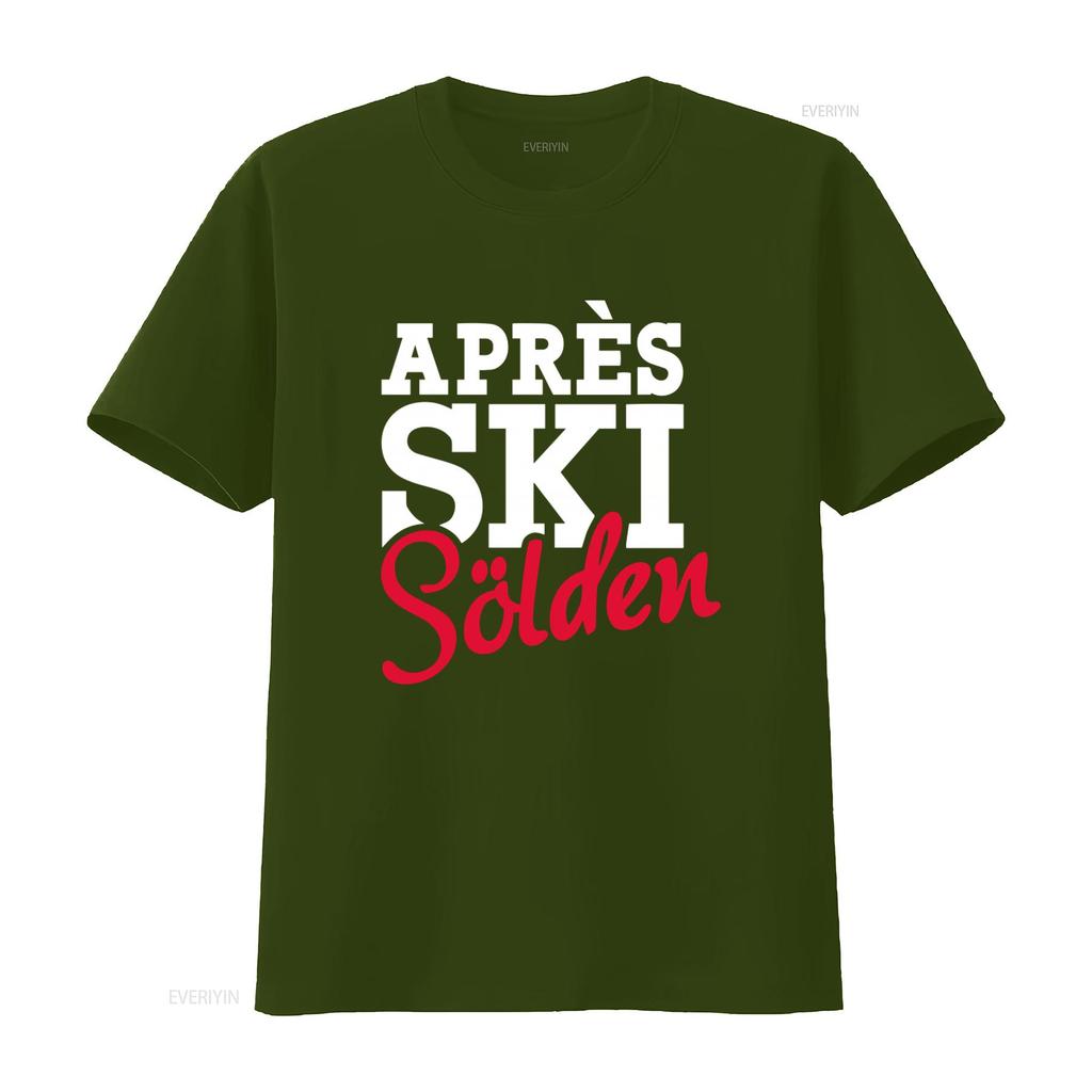 Mens Apres Ski Sölden T Shirt for Winter Sports Fans up to 5XL vintage Washed Soft homme Slightly Comfortable Versatile