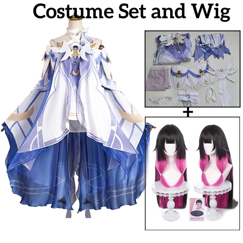 Genshin Impact Columbina Cosplay Tērps Damselette
