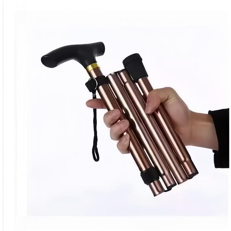 Foldable Unisex Aluminum Trekking Poles: Non-slip Walking Stick for Elderly