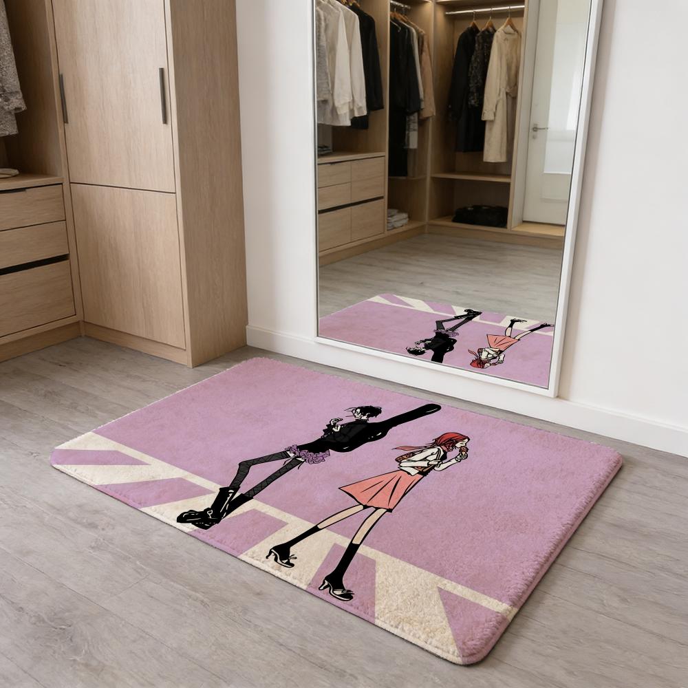 Anime Vintage N-Nana Floor Mat Flannel Door Mat Non-Slip Absorbent Washable Indoor Home Rug