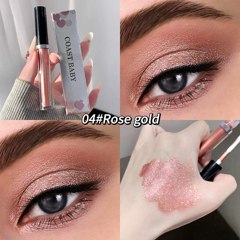 Glitter Liquid Eyeshadow 12-Color Golden Eyeshadow, Brown Glitter Eyeshadow, Eye Glitter Makeup Eyeshadow Stick, Quick- Long-Lasting Eyeshadow