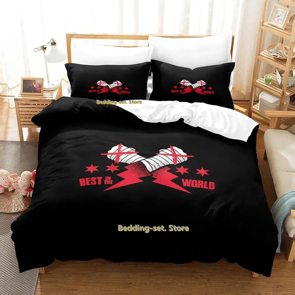Cm Punk Aew The Best In The World Bedding Set Single Twin Full Queen King Size Bed Set Adult Kid Bedroom Duvetcover Sets