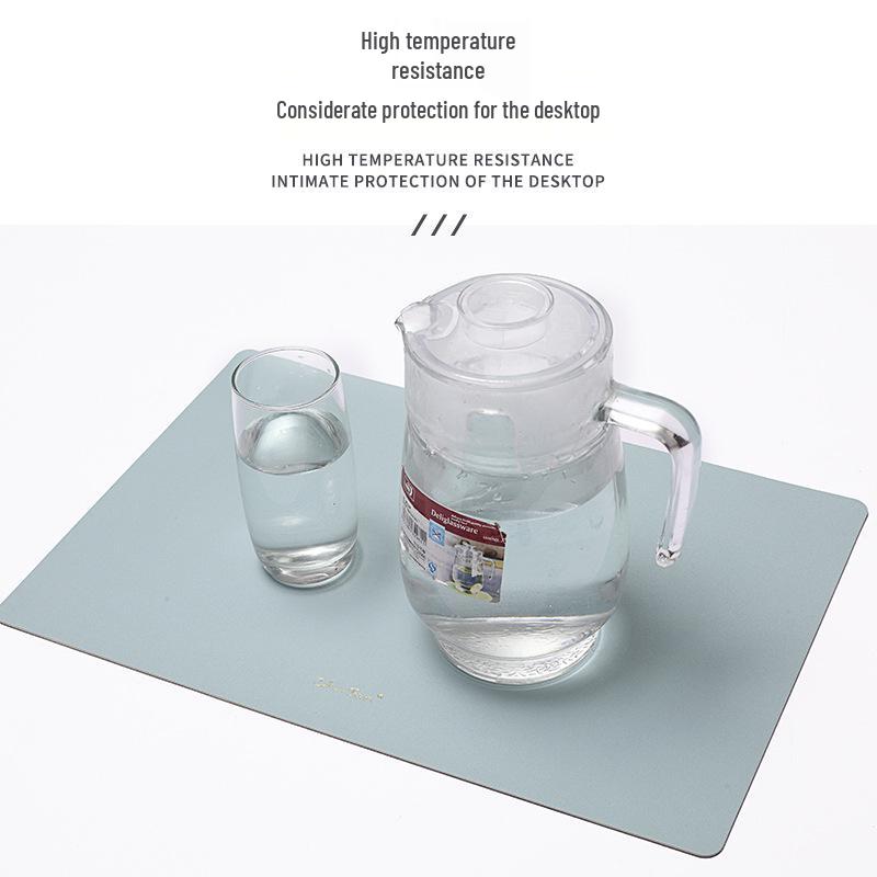 Double-Sided Luxury Nordic Leather Table Mat: Waterproof, Oil-Proof, Heat-Insulating, Non-Slip, Rectangular Design