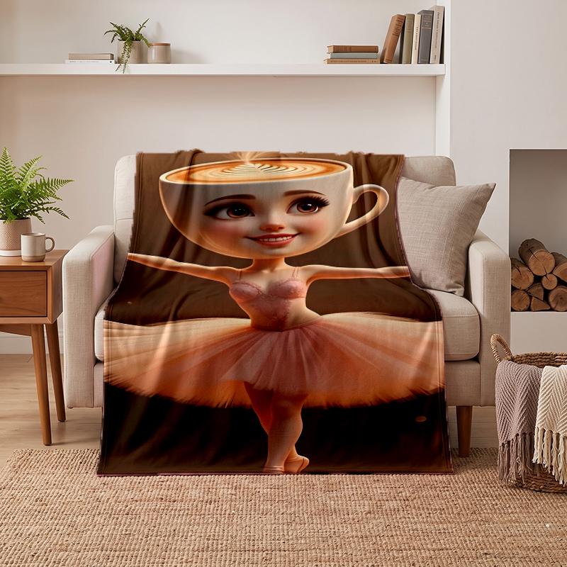 Ballerina Cappuccina Soft Warm Flannel Blankets Comfortable Blanket for Home Decoration Gifting