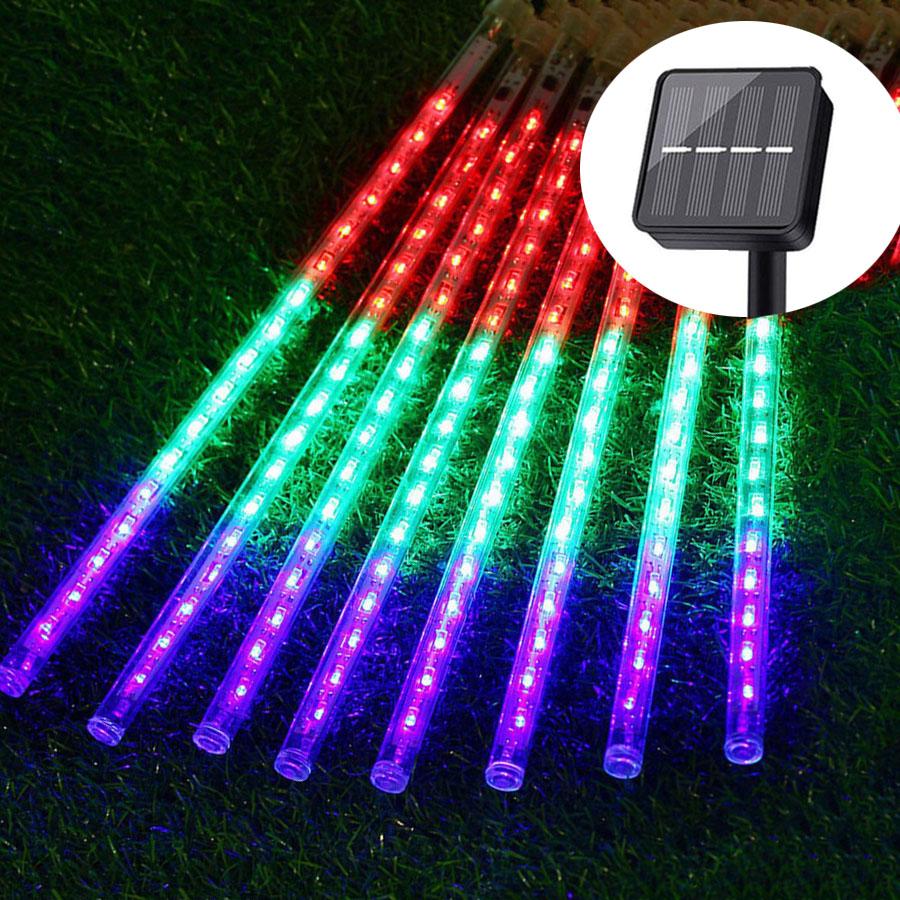 Solární meteorický roj, vánoční světlo Thrisdar, 50 cm, 288 LED, venkovní solární padající déšť, vánoční dekorace na stromeček, vánoční párty