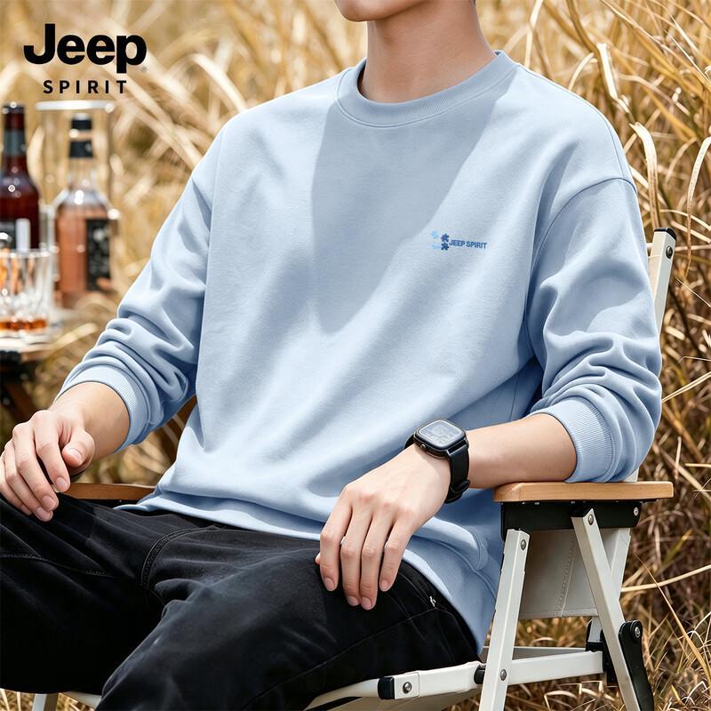 JEEP SPIRIT Men's Loose Fit Graphic Pullover Sweatshirt