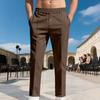 Men's Solid Color Large-Sized Form-Fitting Business Casual Pants Simple Design for Professional And Everyday Wear