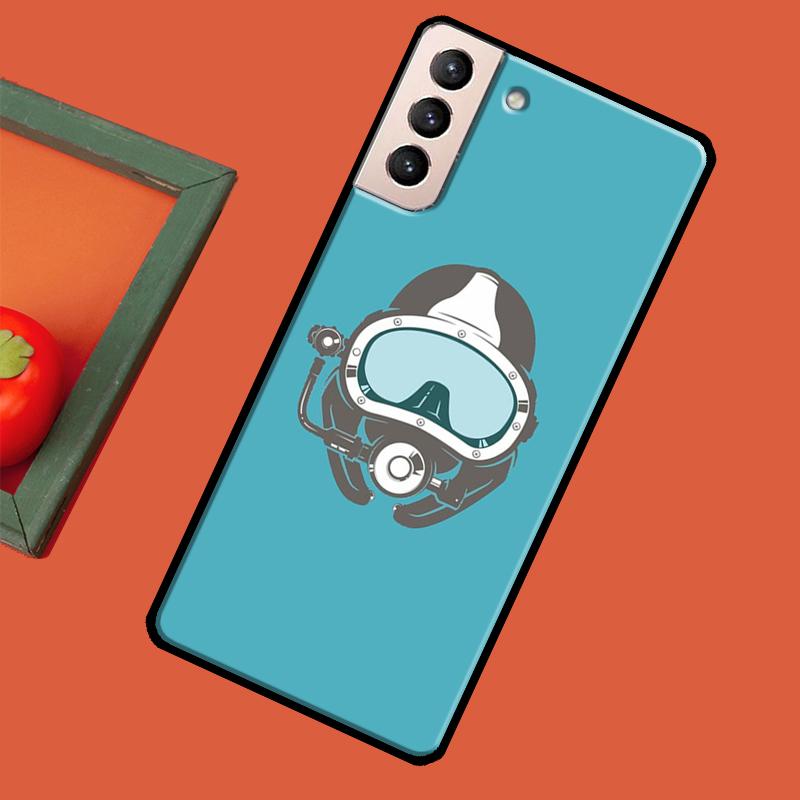 Scuba Diver Diving Phone Case For Samsung Galaxy S23 S20 FE S21 Ultra Note 10 S9 S10 Plus Note 20 S22 Ultra Cover