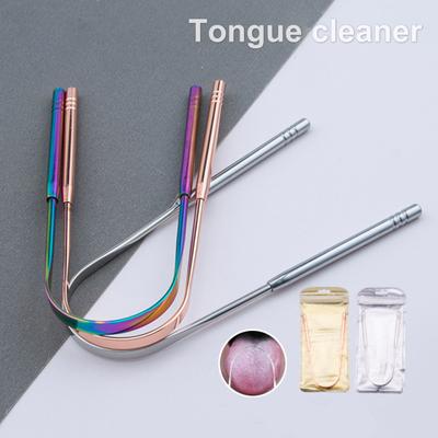 Smooth Edge Tongue Cleaner Refresh Mouth Portable Stainless Steel Fresh Breath Oral Cleaner Brush for Home Use