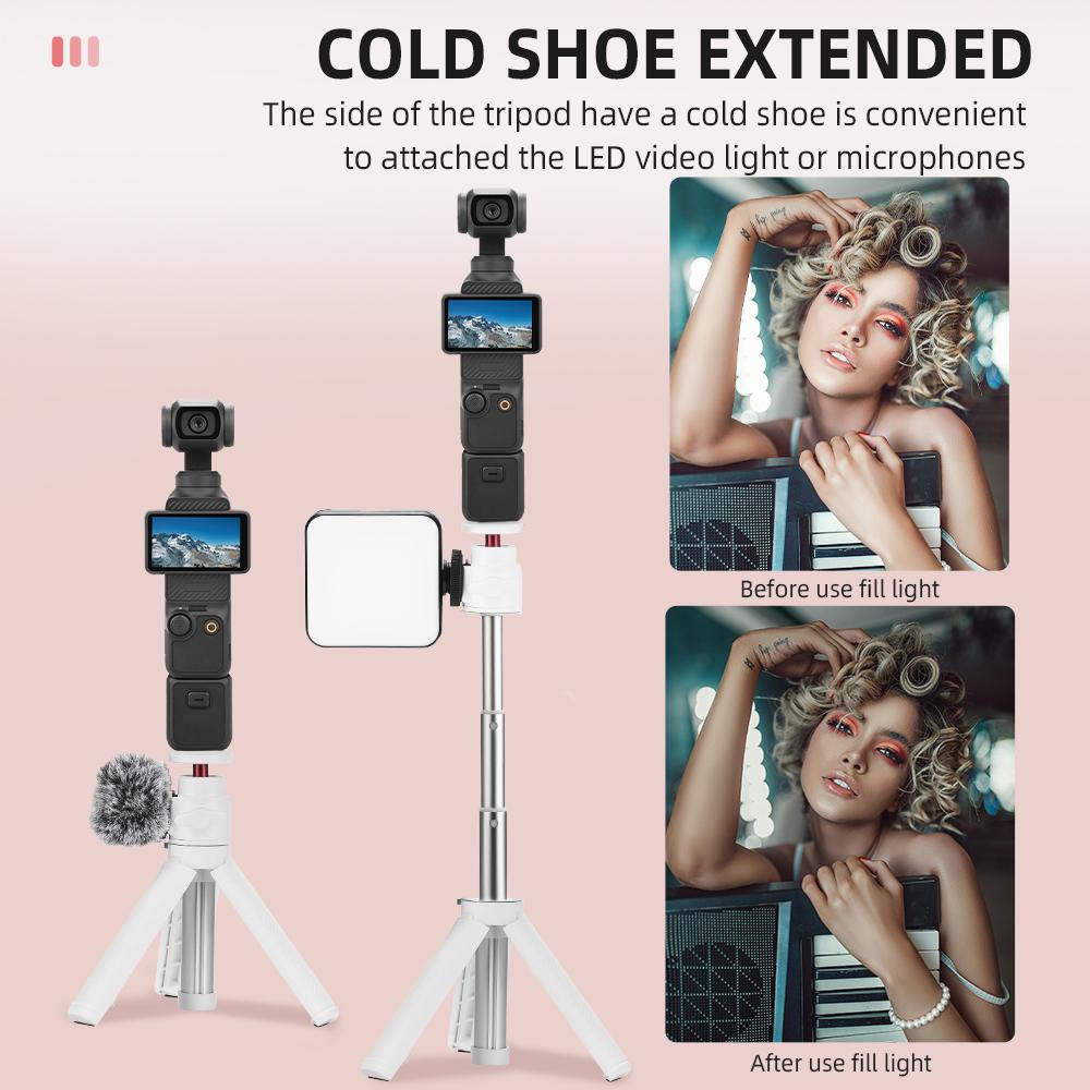FLYMILE Universal Selfie Stick for GoPro Insta360 Action Cameras Tripod with Rotating Ball Head