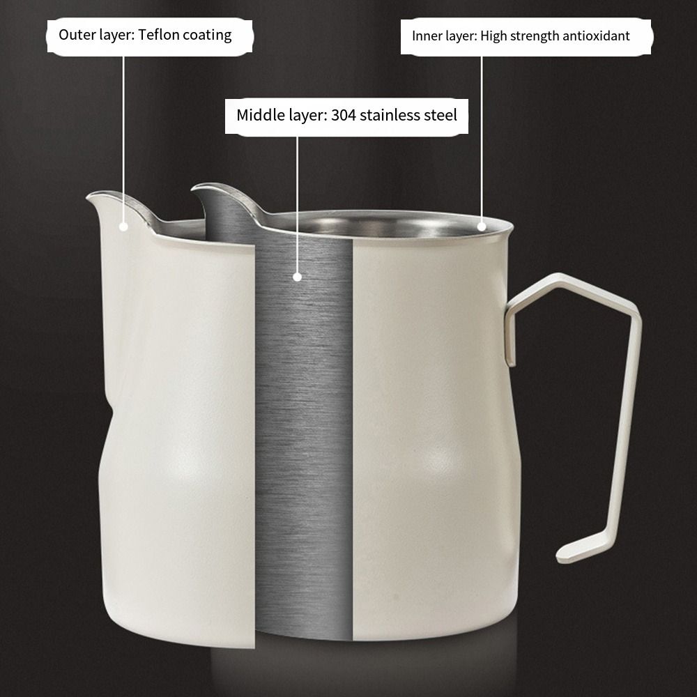 Latte Art Pen Milk Frother Cup Clear Scale Milk Frother Perfect Espresso Steaming Pitchers Home