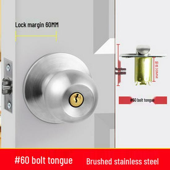 Universal Stainless Steel Spherical Door Lock for Bedrooms & Bathrooms