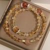 Exquisite Yellow Topaz Double Circle Bracelet: Elegant and Versatile Luxury for Women