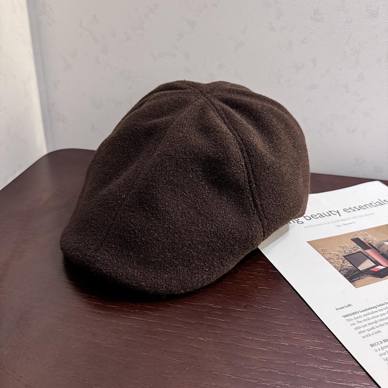 Classic Solid Color Womens Beret With Short Brim For Autumn Winter Fashion Accessory