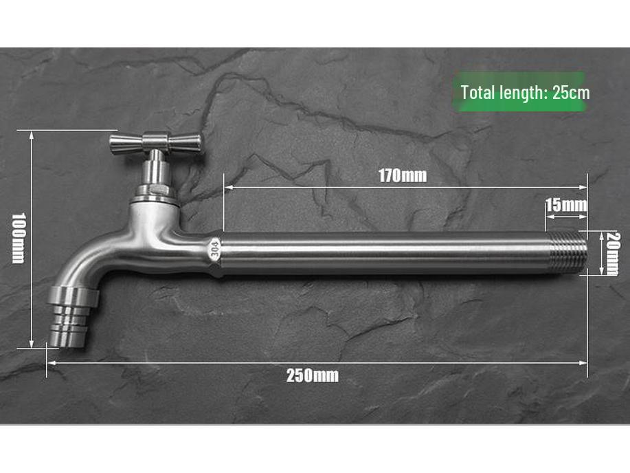 304 Stainless Steel Anti-Freeze Cold Resistant Outdoor Faucet with 4/6-Point Nozzle for Washing Machine
