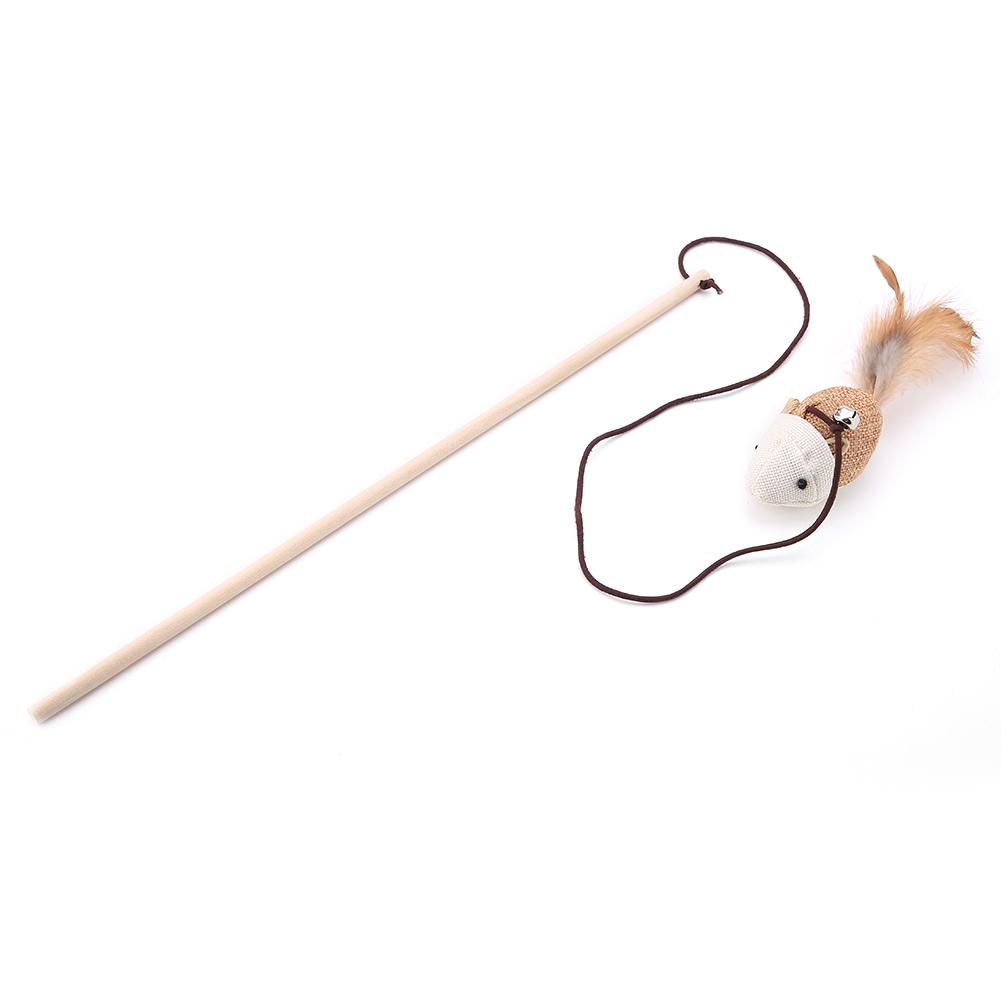 Pet Cat Toy Linen Rat Bird Cat Interactive Catcher Wand Toy (Rat)