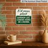 2D Flat 1pc - 2D Flat Signboard, Fun Warning Sign, No Dogs Allowed To Walk On The Lawn Sign, Retro Aluminum Sign, Courtyard Wall Art, No Dogs Allowed