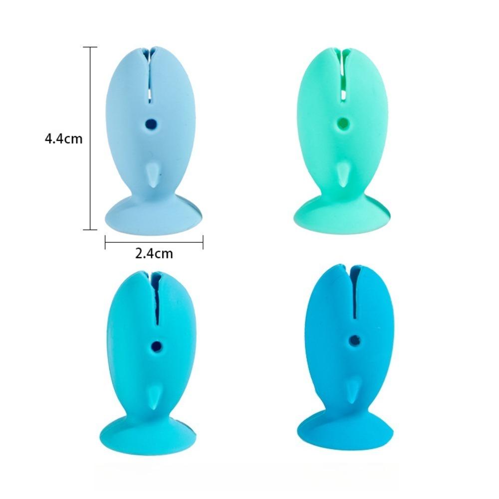 

Silicone Fish Toothbrush Holder 4PCS Standing Storage Rack Portable Travel Toothbrush Head Protector Cover Bathroom Accessories