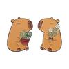 1 Paar Capybara-förmige Brosche Anstecknadel Handgefertigt Reversabzeichen Modischer Legierungs-Schmuck mit Tiermotiv für Bekleidungsaccessoire