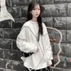 Felpe con cappuccio senza cappello Harajuku BF Style Nero Hip-hop Chic Teens Felpe Autunno Trendy All-match Daily Simple Womens Streetwear Nuovo