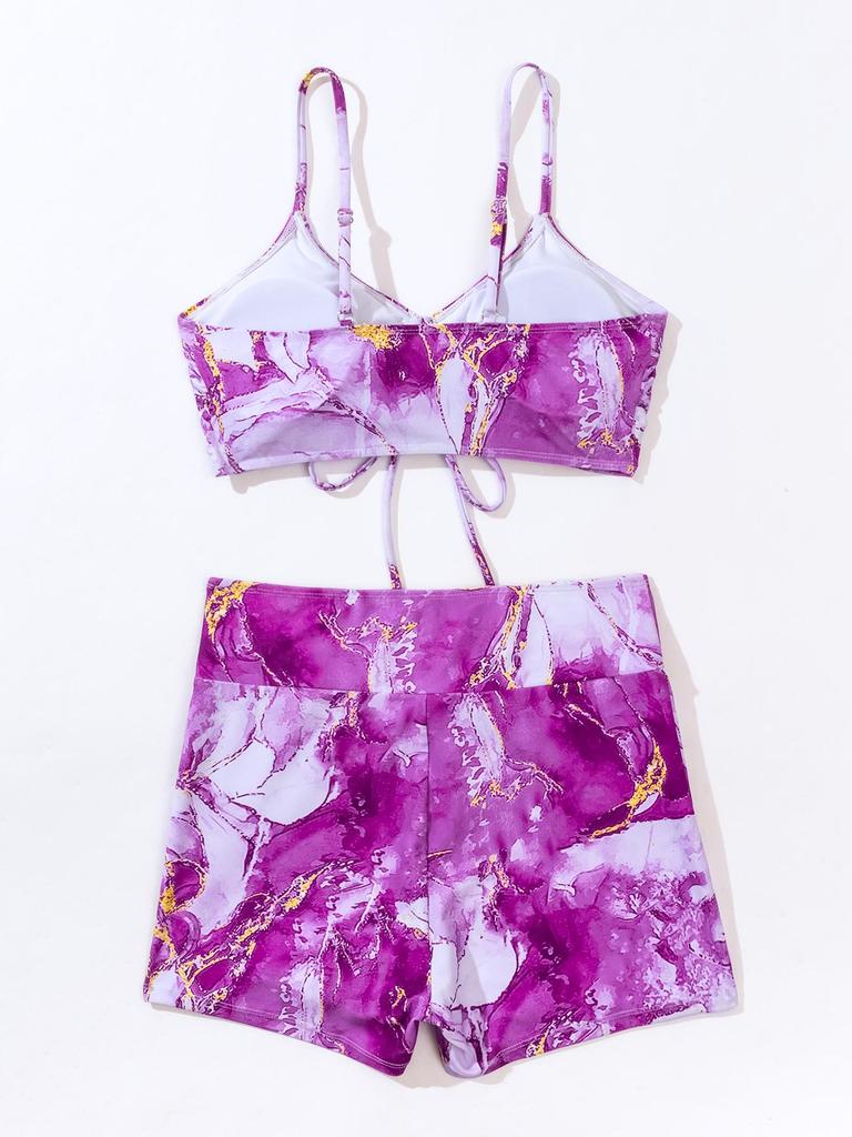 Ensemble Bikini Sexy Deux Pièces Imprimé pour Femme - Maillot de Bain Style Européen et Américain