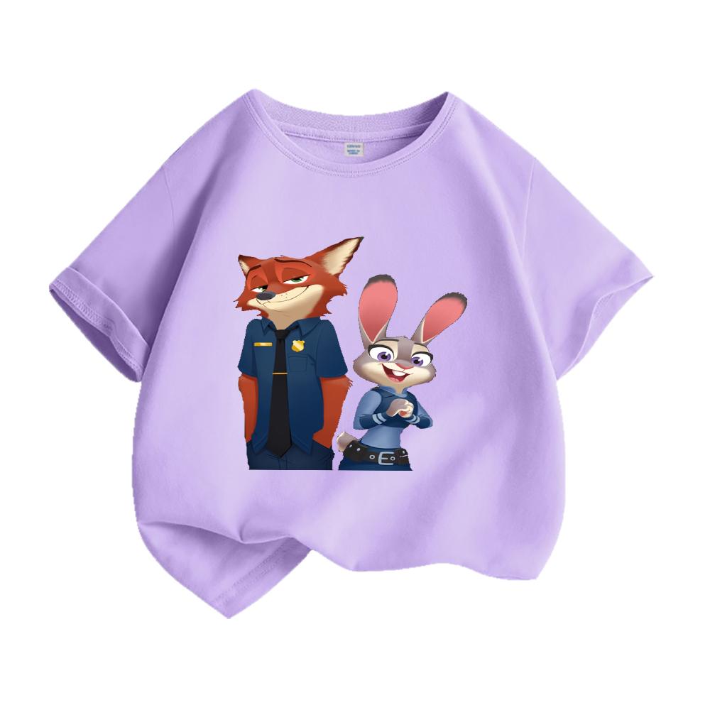 Crazy Animal City Kids T Shirt Cartoon Rabbit Fox Printed Toddler Boys Girls Short Sleeve Cotton Casual Summer Fashion Top Tees