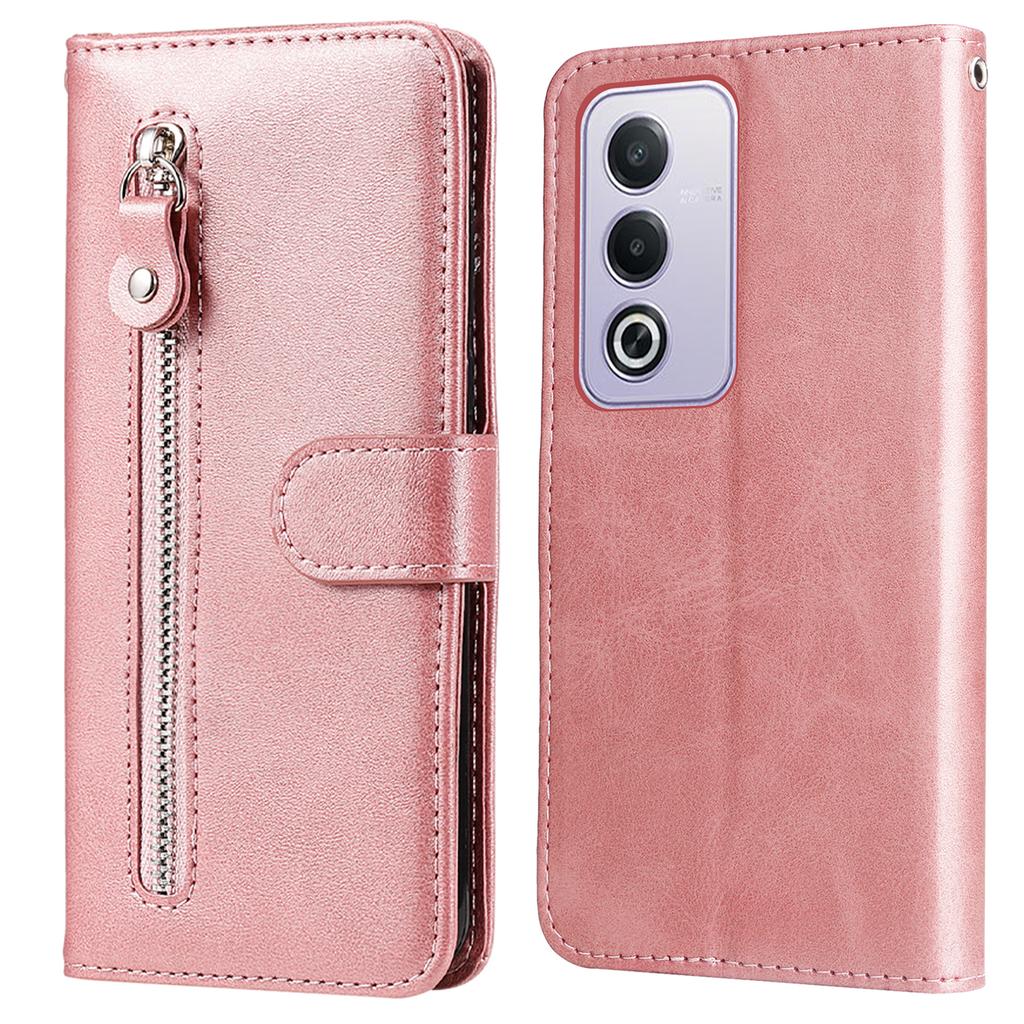 For Oppo A3 Pro (Global) 5G/(India) 5G Case Zipper Wallet Calf Texture PU Leather Phone Cover
