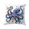 1,4 Pcs Color Ocean Theme Single-Sided Printed Pillowcase Cushion Cover,Suitable For Living Room,Bedroom,Car Decoration