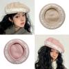 Trendy Painter Hat with Bows Flat Hat British Beret for Dating Photography Cabbie Headwear Painter Hat Autumn