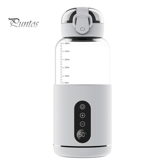 

300 мл беспроводной подогреватель бутылочек для сухого молока портативный с дисплеем температуры инструмент для замачивания молока для путешествий светодиодный экран компактный подогреватель молока белый