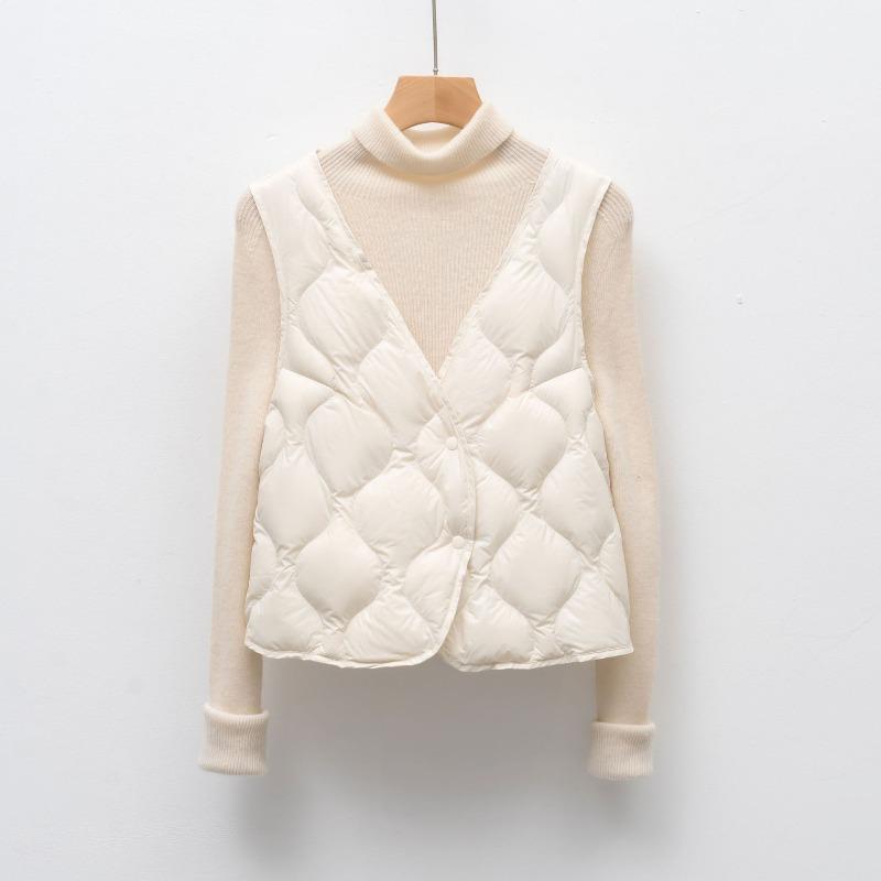 Goose Down Down Jacket Women's Light and Thin Vest New Autumn and Winter Simple Inner with Down Liner