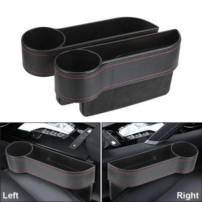 PU Leder Auto Sitzlücken Aufbewahrungsbox Universal Sitzlücken Schlitzbox mit Ladeöffnung Handy Flasche Schlüssel Halterbox Auto Organizer